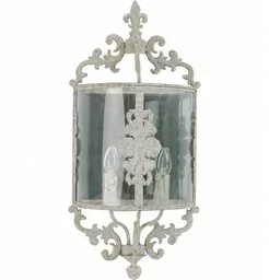 Clayre & Eef Kinkiet Prowansalski Metalowy - Lampy ścienne - miniaturka - grafika 1