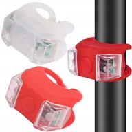 Lampki rowerowe - OŚWIETLENIE ROWEROWE LAMPKI LED PRZÓD TYŁ 2 SZT - miniaturka - grafika 1