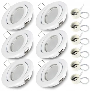 Oprawa halogen biała regulowana oczko Led żarówka Led GU10 7W neutralna - Oprawy, klosze i abażury - miniaturka - grafika 1