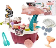 Zabawy w naśladowanie dorosłych - KIK Wózek z popcornem i słodyczami dzwięki 55el. - miniaturka - grafika 1