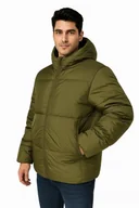 Kurtki męskie - Męska kurtka puchowa 4F z syntetycznym puchem ciepła zimowa khaki roz. XL - miniaturka - grafika 1