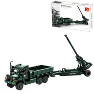 Klocki - Klocki konstrukcyjne Wange 4510 - Ciężarówka M35A2 z haubicą M198, 485 elementów - miniaturka - grafika 1