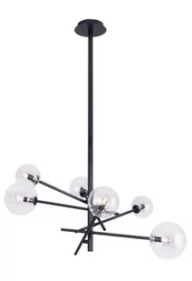 Maxlight Wisząca LAMPA loftowa LOLLIPOP P0395 metalowa OPRAWA zwis pręty kule balls czarne przezroczyste P0395 - Lampy sufitowe - miniaturka - grafika 1