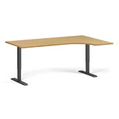 Biurka - Stół z regulacją wysokości ULIX, elektryczny, 675-1325 mm, narożnik prawy, blat 1800x1200 mm, podstawa czarna, buk - miniaturka - grafika 1