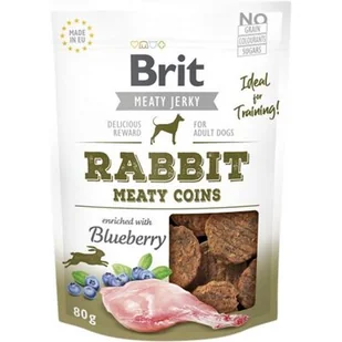 Brit Brit Jerky Snack - Rabbit Meaty Coins 80g - Przysmaki dla psów - miniaturka - grafika 1