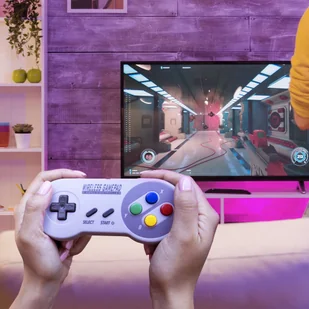 Bezprzewodowy Kontroler Gamepad Retro Alogy do PC macOS Android Szary - Kontrolery gier na PC - miniaturka - grafika 3