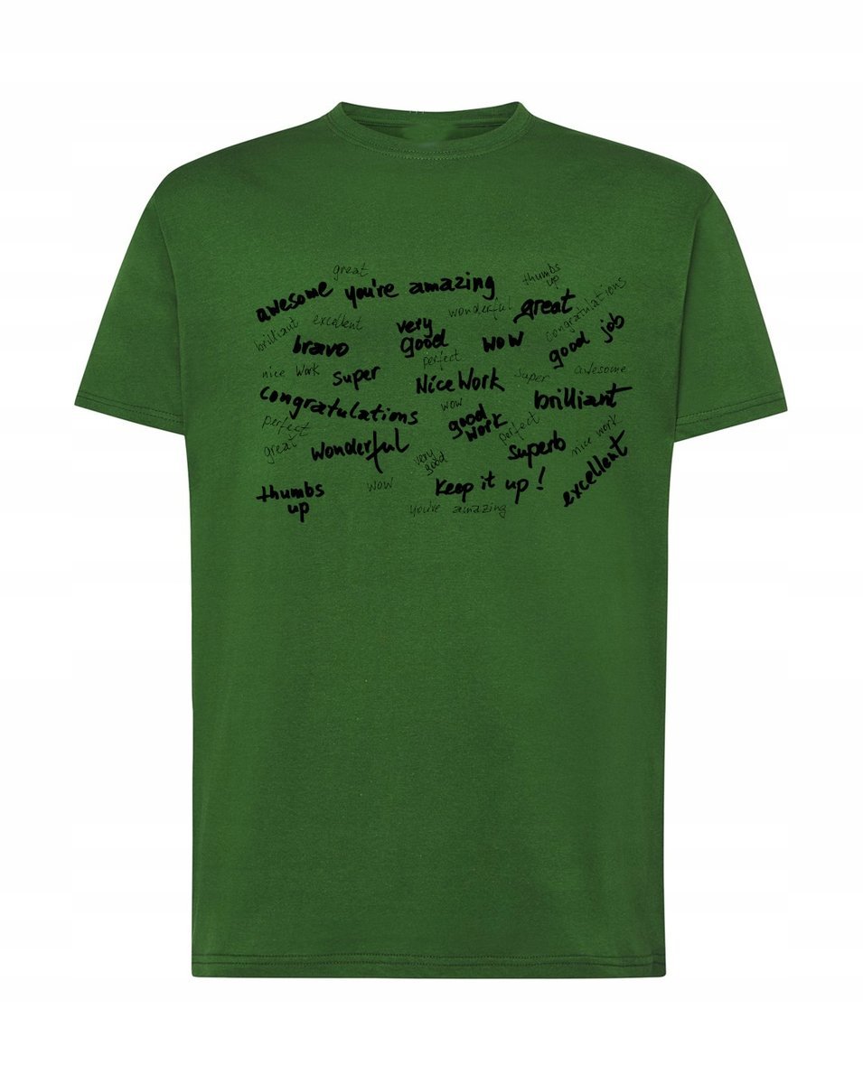 T-Shirt koszulka nadruk napisy Well Done r.M