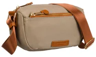 Torebki damskie - PETERSON Modna listonoszka damska khaki z brązowym wykończeniem mała torebka na ramię lekka miejska na suwak szeroki regulowany pasek kieszonki poje.. - miniaturka - grafika 1