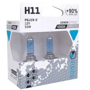 Vision Żarówki halogenowe H11 12V 55W Vision Arctic White 4300K +90% 2 szt T33-4579 - Żarówki samochodowe - miniaturka - grafika 1