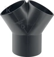 Łączniki, trójniki, kształtki - Trójnik PEHD 75x63/60 skośny symetryczny, kolor czarny (kanalizacja HDPE) - miniaturka - grafika 1