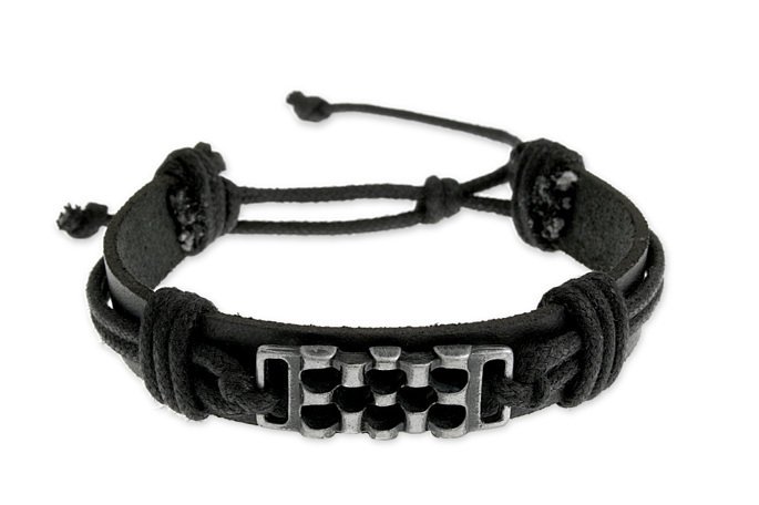 Bransoletka Ze Skóry,Metalu Styl Wojskowy