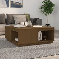 Ławy i stoliki kawowe - Lumarko Stolik kawowy, miodowy brąz 100x101x40,5 cm lite drewno sosnowe - miniaturka - grafika 1