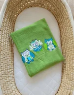 Koce i narzuty dla dzieci - Kocyk polarowy- Sowy Bigi Zibi & Adele- zielony - miniaturka - grafika 1