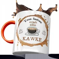 Kubki - Kubek Pomarańczowy dla Szefowej Strzeli Kawkę z Nadrukiem ze Zdjęciem + Opakowanie na prezent (wzór 02) - miniaturka - grafika 1