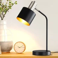 Lampy stojące - NETTLIFE Lampka nocna Vintage E27 Cable Black Gold Lampka biurkowa Obrotowa lampa do czytania - miniaturka - grafika 1