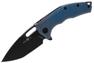 Nóż składany Heretic Medusa Manual T/E Antique Blue Titanium, Black DLC MagnaCut by Tony Marfione Jr. (H009-6A-TIBLU) - Noże - miniaturka - grafika 1