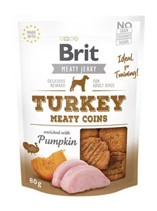 Brit BRIT Jerky Snack Turkey Meaty Coins with Pumpkin 80g 44749-uniw - Przysmaki dla psów - miniaturka - grafika 1