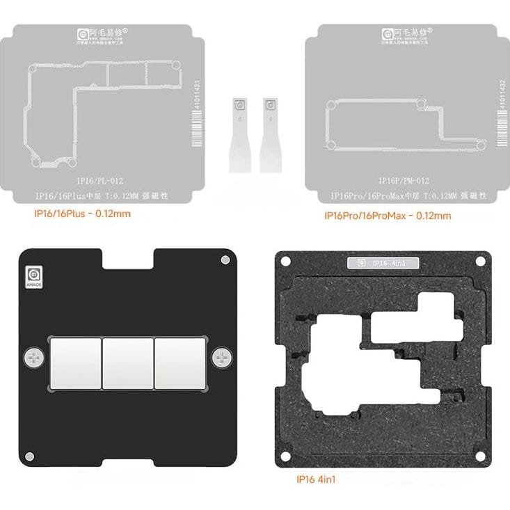 Platforma, podstawka AMAOE 0,12 mm z metalowymi sitami do reballingu BGA do iPhone z serii 16