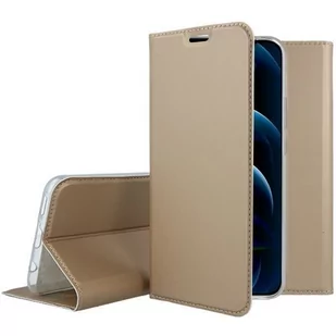 Dux Ducis Skin Pro kabura etui pokrowiec z klapką iPhone 12 6,7'' złoty Złoty - Etui i futerały do telefonów - miniaturka - grafika 1