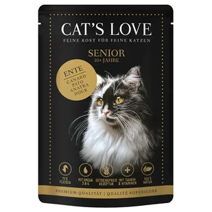 Cat's Love, 12 x 85 g - Senior, kaczka - Mokra karma dla kotów - miniaturka - grafika 1