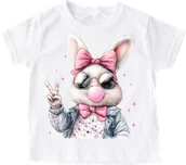 Koszulki dla dziewczynek - Koszulka z zajączkiem dla dziewczynki - wzór bunny48 - miniaturka - grafika 1