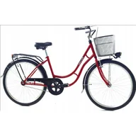 Rowery - Rower Dallas Retro 26" 1spd - bordowy z koszem - miniaturka - grafika 1