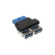 Adaptery i przejściówki - InLine 33444I 2 X gniazdo A na słupek złącze USB 3.0 adapter 4043718179619 - miniaturka - grafika 1