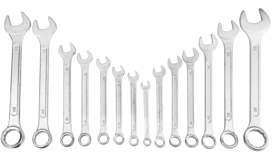 Geko Zestaw kluczy płasko-oczkowych 14el. 10-32mm