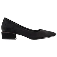Czółenka - Goodin Czarne Czółenka Na Płaskim Obcasie - miniaturka - grafika 1