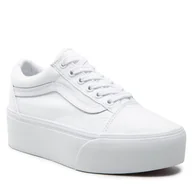 Trampki damskie - Tenisówki VANS - Old Skool Stacked VN0A7Q5MW001 True White - miniaturka - grafika 1