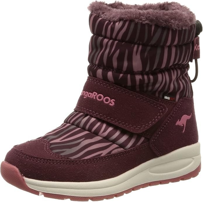 KANGAROOS ZIMOWE ŚNIEGOWCE Z ZEBROWANYM WZOREM I RZEPĄ 35 6AA