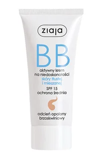 Ziaja BB Krem na niedoskonałości skóry tłustej i mieszanej SPF15 odcień opalony brzoskwiniowy 50 ml 7055271 - Kremy do twarzy - miniaturka - grafika 3