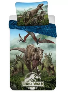 Pościel bawełniana Jurassic world Forest, 140 x 200 cm, 70 x 90 cm - Pościel - miniaturka - grafika 1