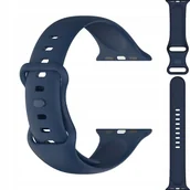 Akcesoria do smartwatchy - Pasek Bizon Strap Watch Silicone do Apple Watch 42/44/45/49 mm, granatowy - miniaturka - grafika 1