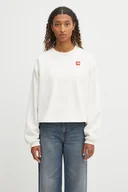 Bluzy damskie - The North Face bluza Redbox damska kolor beżowy z aplikacją NF0A8EFYQLI1 - miniaturka - grafika 1