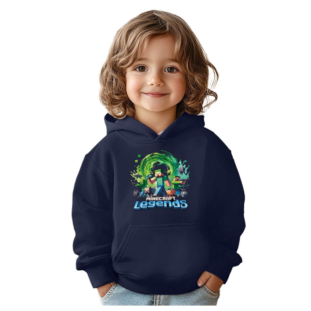 BLUZA DZIECIĘCA MINECRAFT LEGENDS 104 Z KAPTUREM BAWEŁNIANA JAKOŚĆ