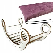 Skoczki dla dzieci - Drewniany Bujak Montessori + Poduszka Różowa - miniaturka - grafika 1