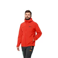 Kurtki męskie - Męska kurtka przeciwdeszczowa Jack Wolfskin ROBURY 2L JKT M strong red - S - miniaturka - grafika 1