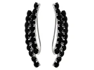 Kolczyki - KOLCZYKI NAUSZNICE CZARNY KRYSZTAŁ k2518 - 1,2g. - miniaturka - grafika 1