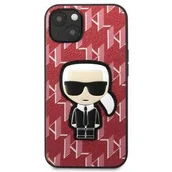 Etui i futerały do telefonów - Obudowa dla telefonów komórkowych Karl Lagerfeld Monogram Ikonik na Apple iPhone 13 KLHCP13MPMNIKPI Czerwony - miniaturka - grafika 1