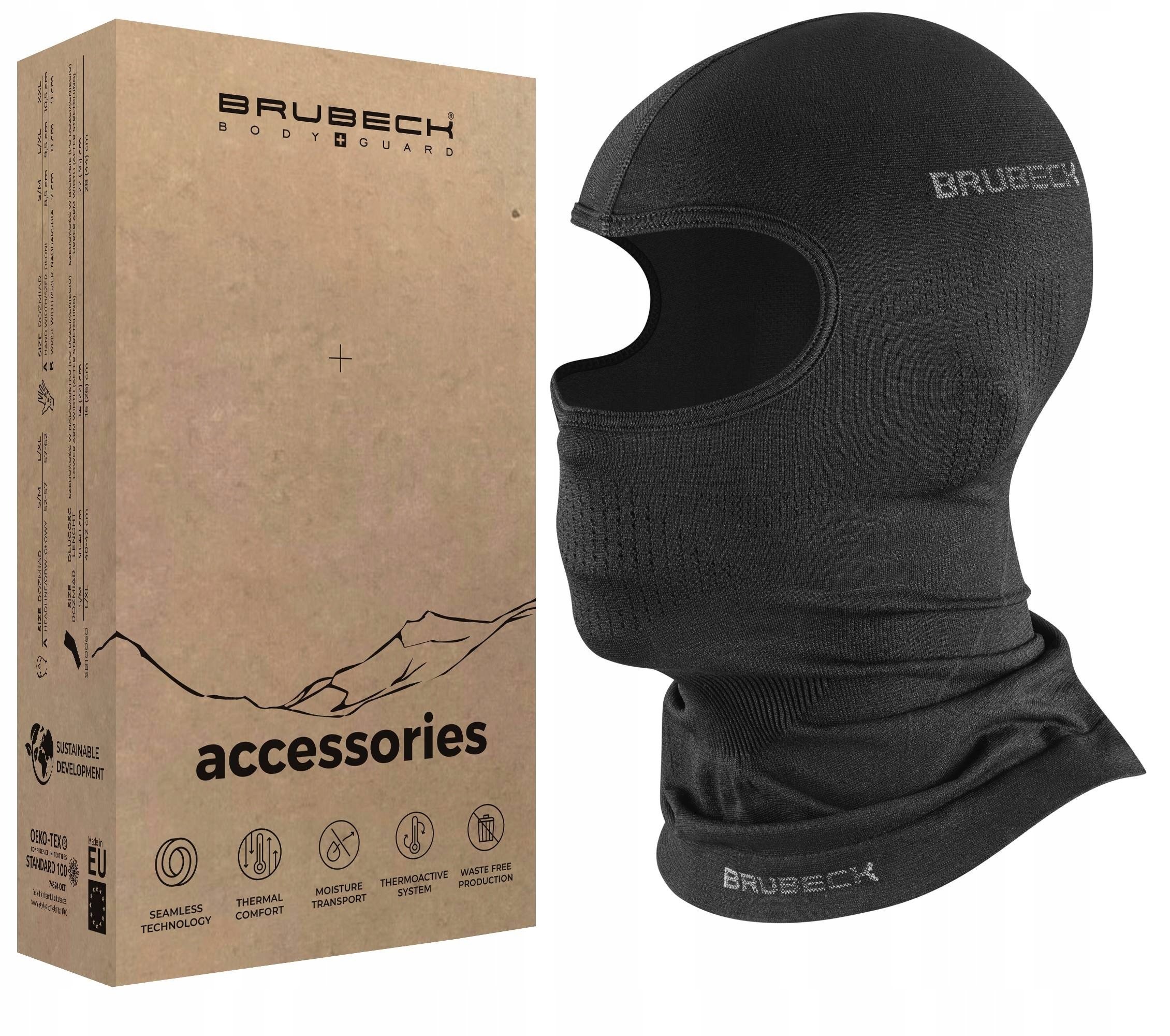 Dopasowana Kominiarka Kolarska Pod Kask Rowerowy Brubeck Z Wentylacją L-XL