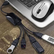 Huby USB - 4-Portowy Rozdzielacz Usb Aktywny Hub 2.0 Czarny Ak22 - miniaturka - grafika 1
