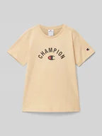 Koszulki dla chłopców - T-shirt z nadrukiem z logo - miniaturka - grafika 1