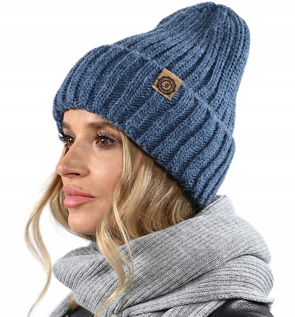 ZIMOWA stylowa DAMSKA ciepła CZAPKA wełna POLSKI produkt ZIMA modny fason