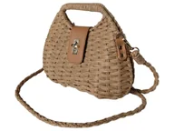 Torebki damskie - Torebka Damska Z Wikliny, Mała Modna Pleciona Listonoszka Na Lato, Brązowy - miniaturka - grafika 1