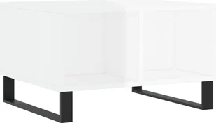 vidaXL Stolik kawowy biały wysoki połysk 60x50x36,5 cm materiał drewnopochodny - Ławy i stoliki kawowe - miniaturka - grafika 1