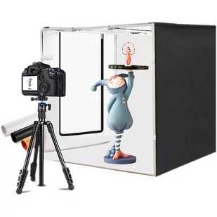 PULUZ PU5080 namiot bezcieniowy 80cm x 80cm LED 5500K - Wyposażenie ciemni fotograficznej - miniaturka - grafika 1
