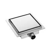 Odpływy liniowe - BALNEO - Odpływ liniowy 20x20 cm 2w1 kwadratowy - Odpływ prysznicowy 20cm z syfonem SQ-Drain NEXT - Liniowy odpływ ze stali nierdzewnej AISI 304 chrom - miniaturka - grafika 1