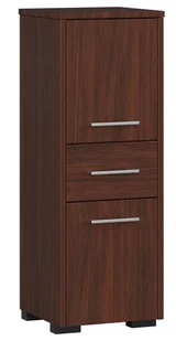 Szafka łazienkowa wolnostojąca: jedna szuflada, dwoje drzwiczek, trzy półki, kolor: wenge, wymiary mebla: szer. 30 cm, wys. 85 cm, gł. 30 cm - Szafki łazienkowe - miniaturka - grafika 1