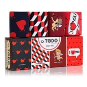 Skarpetki męskie - Zestaw prezentowy kolorowych skarpet ONLY YOU - Serca, Kupidyn, Krata, Miłość - 4 pary - 39-42 - miniaturka - grafika 1